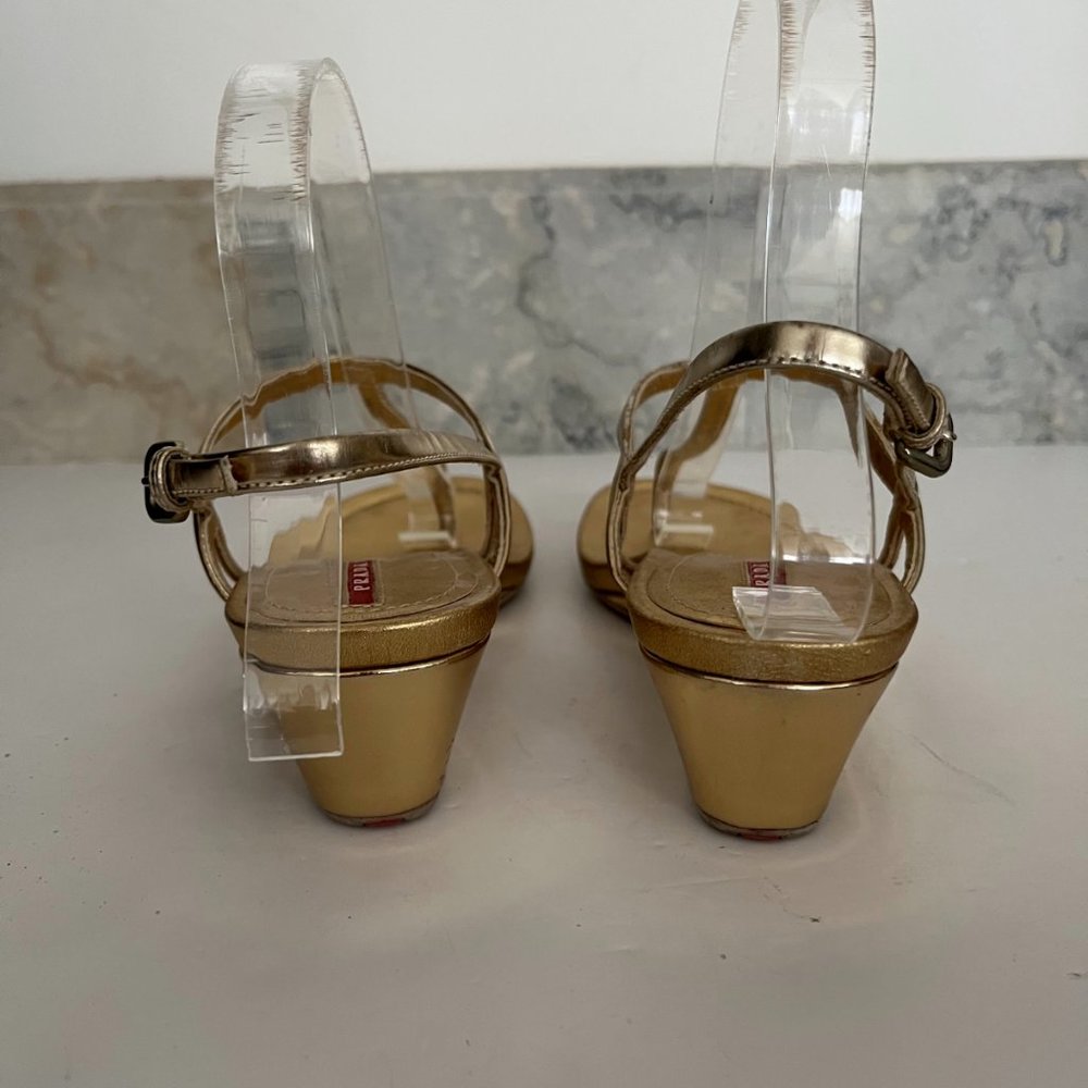 Gold Prada Wedge Platform Sandals - image 6